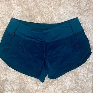 Turquoise lululemon shorts